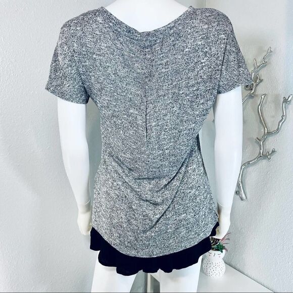M&S Knit Lightweight Short Sleeve Blouse Gray - Picture 5 of 10